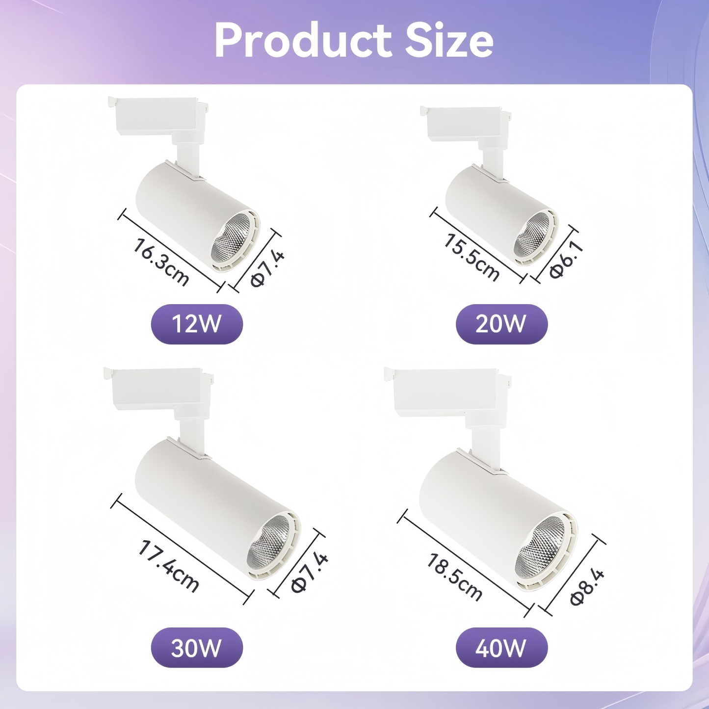 CANMEIJIA Led adjustable angle cob track light 165V-265V