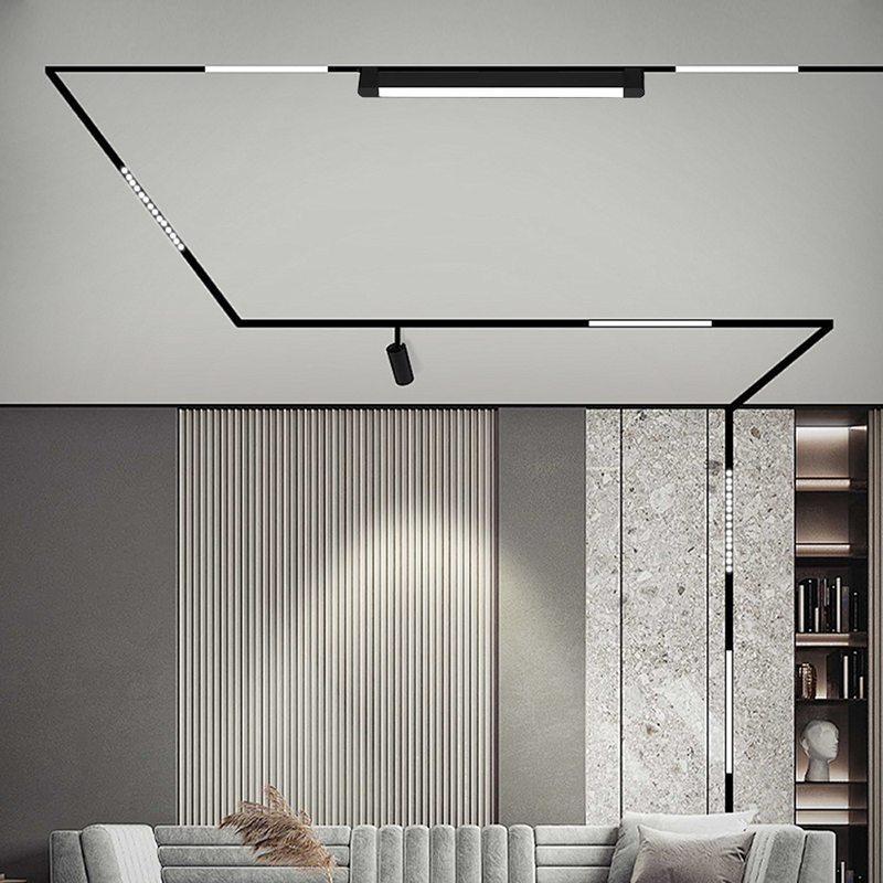 CANMEIJIA  Two-line track floodlight black shell-CANMEILIGHTS