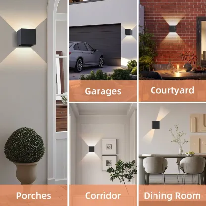 CANMEIJIA  LED Wall Lamp for Outdoor  Outdoor Up Down Wall Light IP65 Waterproof Square