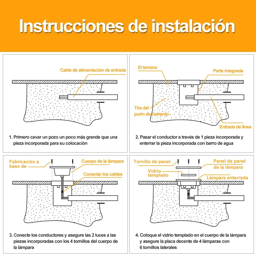 CANMEIJIA lámpara Led impermeable para exteriores, luz subterránea para cubierta, decoración de jardín 2PCS