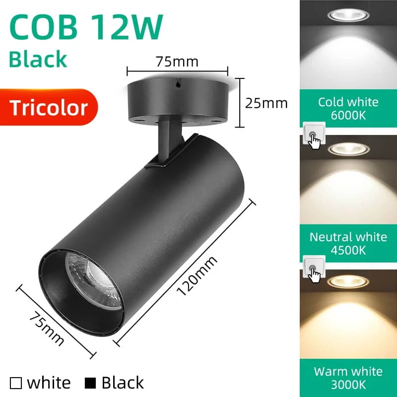 CANMEIJIA LED Ceiling Spotlight Modern Wall Sconce Adjustable Angle Ti