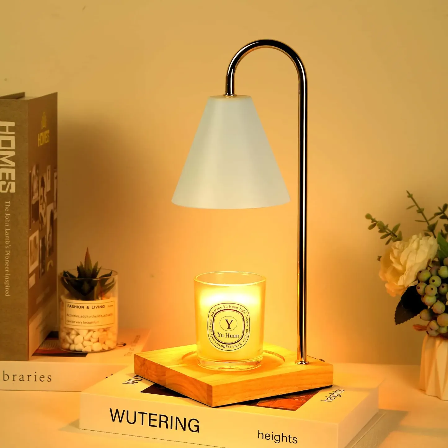 CANMEIJIA Modern Metal Glass Dimmable Electric Candle Warmer Melter Lamps