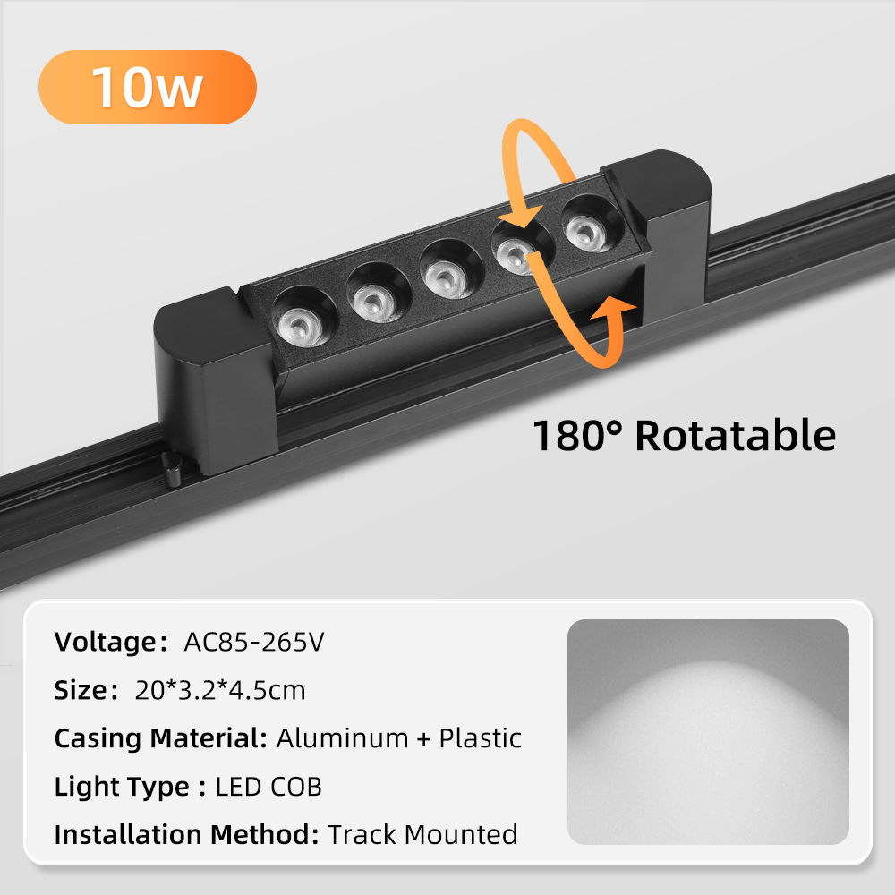 CANMEIJIA  Two-wire track strip spotlight, black casing, wide voltage range-CANMEILIGHTS