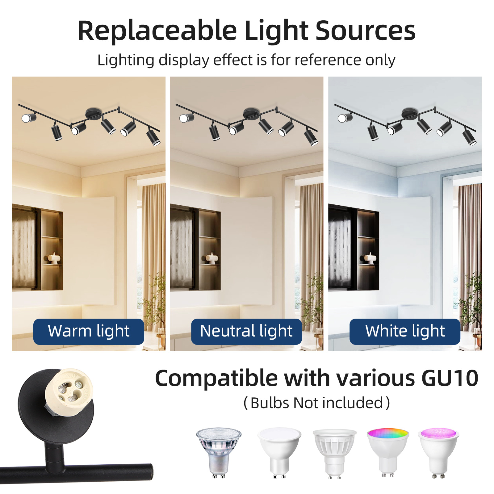 CANMEIJIA  ceiling spotlights long tube style GU10 bulbs aluminum -CANMEILIGHTS