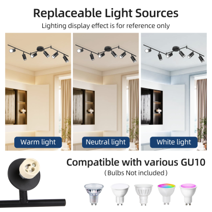 CANMEIJIA  ceiling spotlights long tube style GU10 bulbs aluminum -CANMEILIGHTS