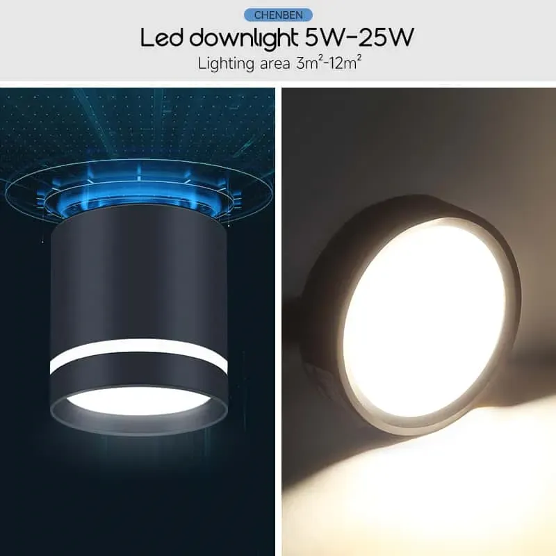 CANMEIJIA Minimalist Ceiling Downlight Cylinder LED Ceiling Light Aluminum Anti-Glare Ceiling Light Fixture 