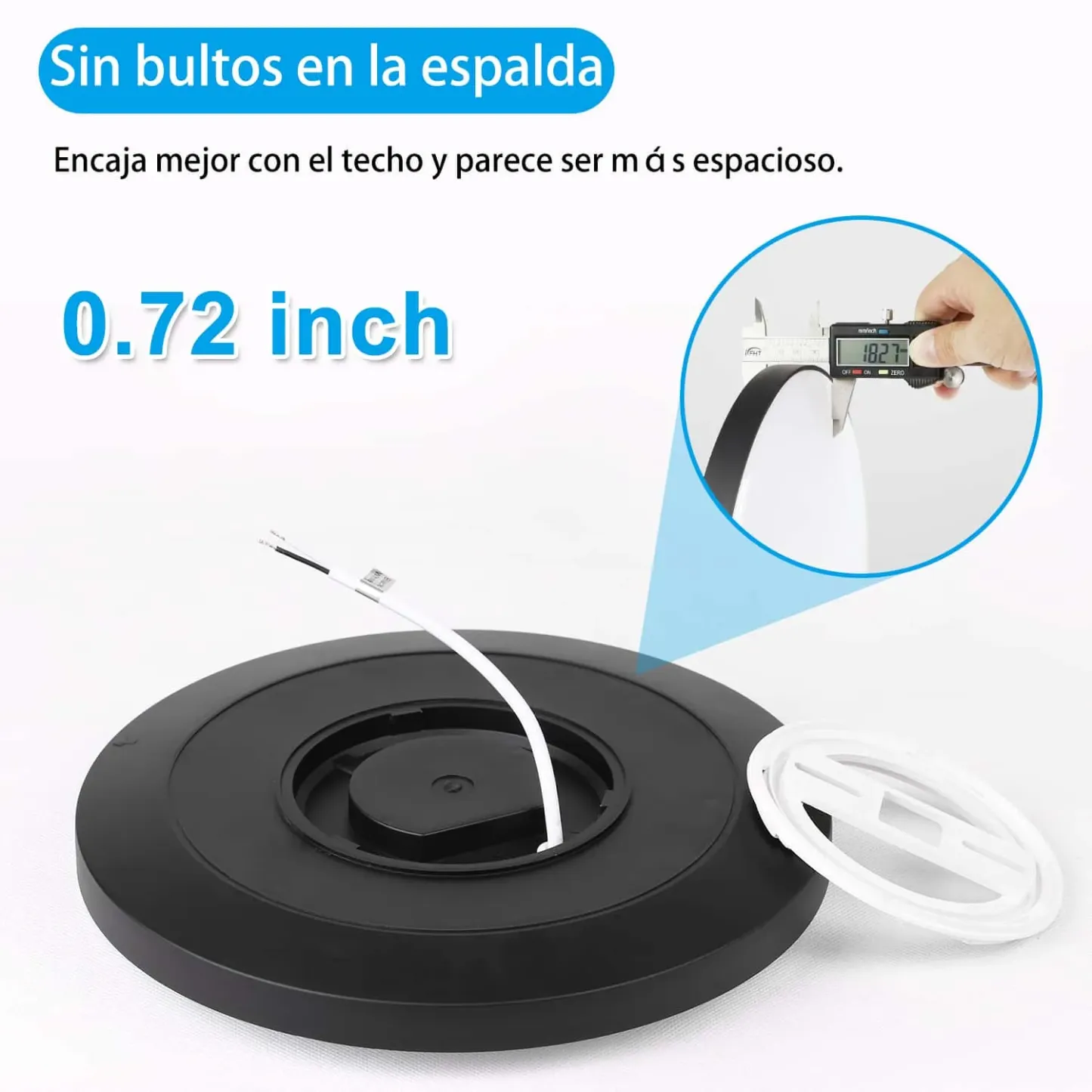 CANMEIJIA Lámpara de Techo LED Blanco Frío 24 W Negro  IP65 Lámpara Impermeable Lámpara de para Baño