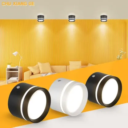 CANMEIJIA Minimalist Ceiling Downlight Cylinder LED Ceiling Light Aluminum Anti-Glare Ceiling Light Fixture 