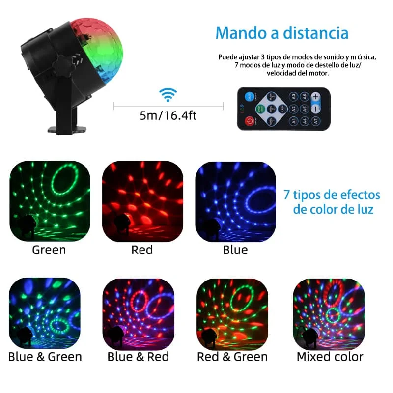 CANMEIJIA Mini globo de luz LED RGB Crazy Ball para fiestas, con alimentación USB de 5 V