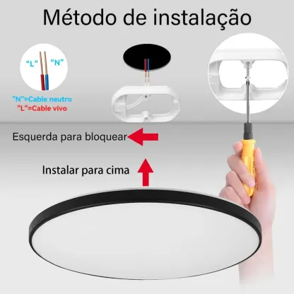 CANMEIJIA Luminária de teto LED redonda adequada para banheiro, luminária de teto à prova d'água