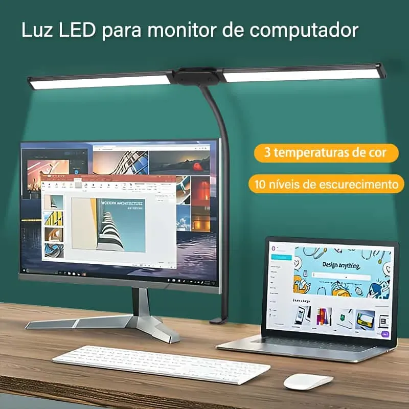 Luminária de Mesa Cabeça Dupla LED 