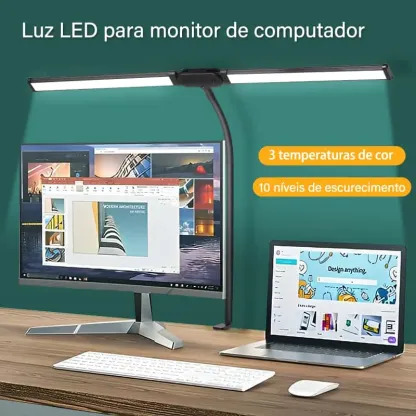 Luminária de Mesa Cabeça Dupla LED 