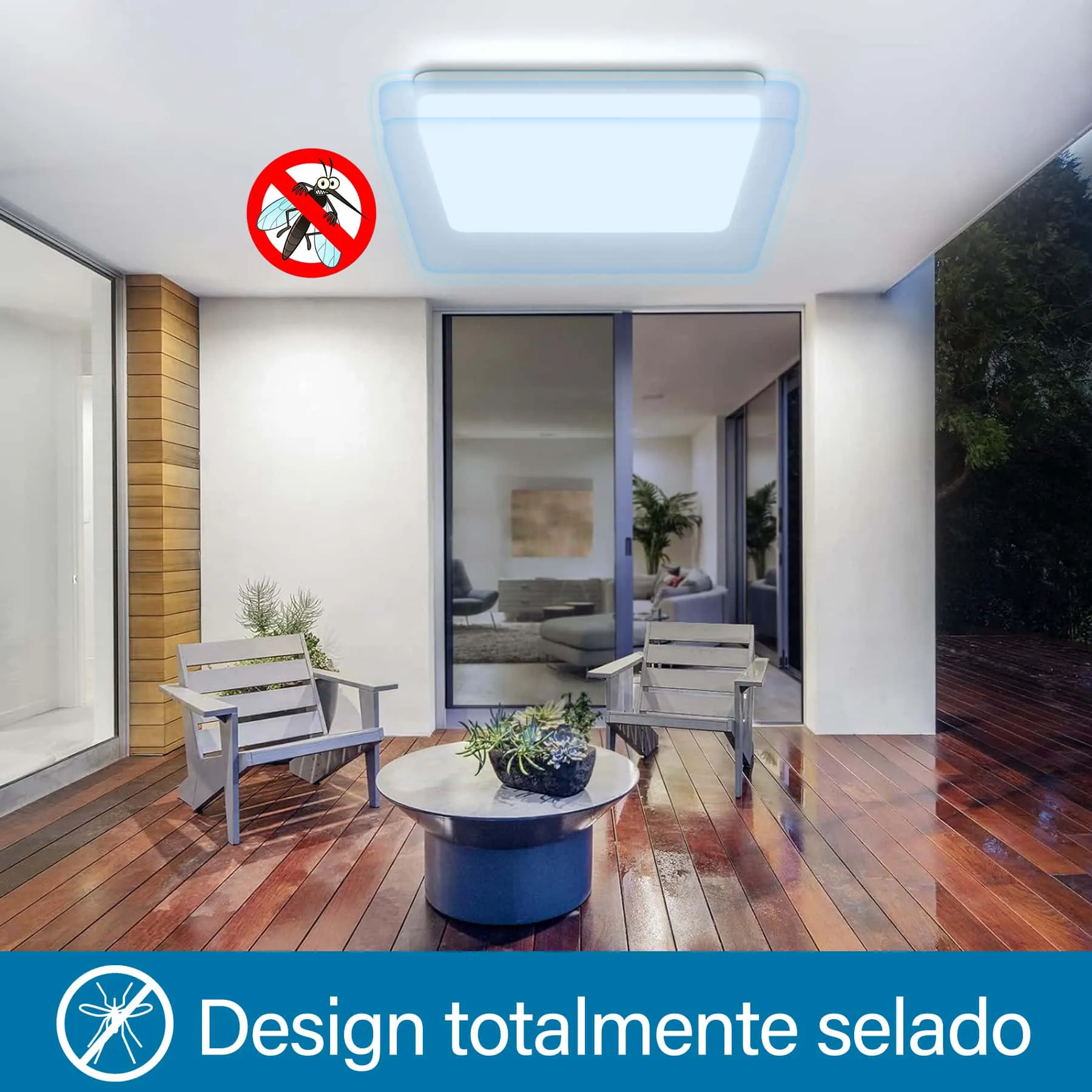 Luminária de Teto LED Quadrada 48W Ultrafino