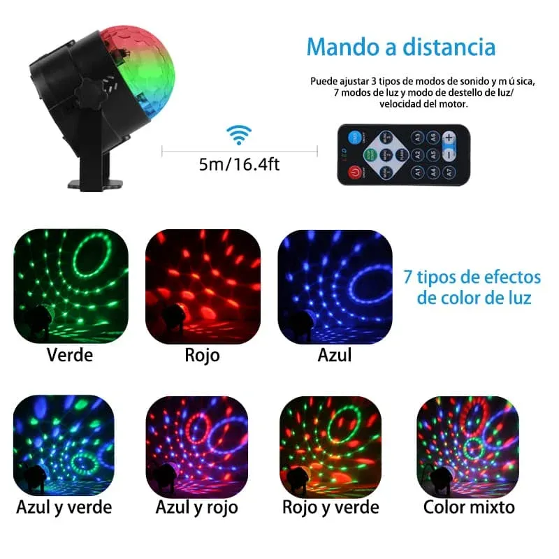 CANMEIJIA Mini globo de luz LED RGB Crazy Ball para fiestas, con alimentación USB de 5 V
