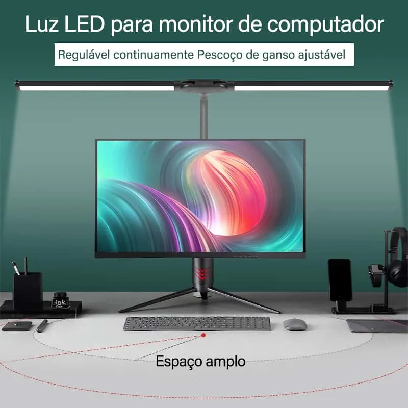 Luminária de Mesa Cabeça Dupla LED 