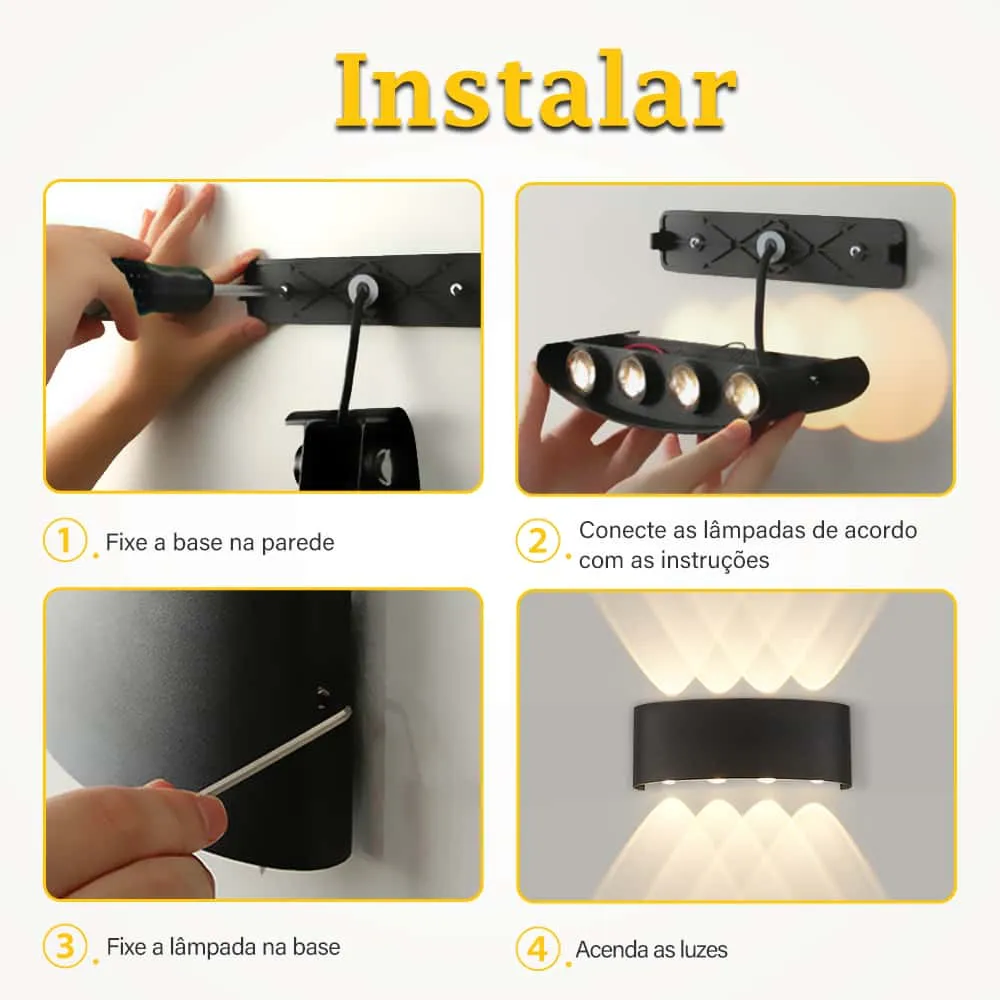 CANMEIJIA IP65 LED Lâmpada de parede ao ar livre à prova d'água Iluminação de jardim Alumínio AC110-265