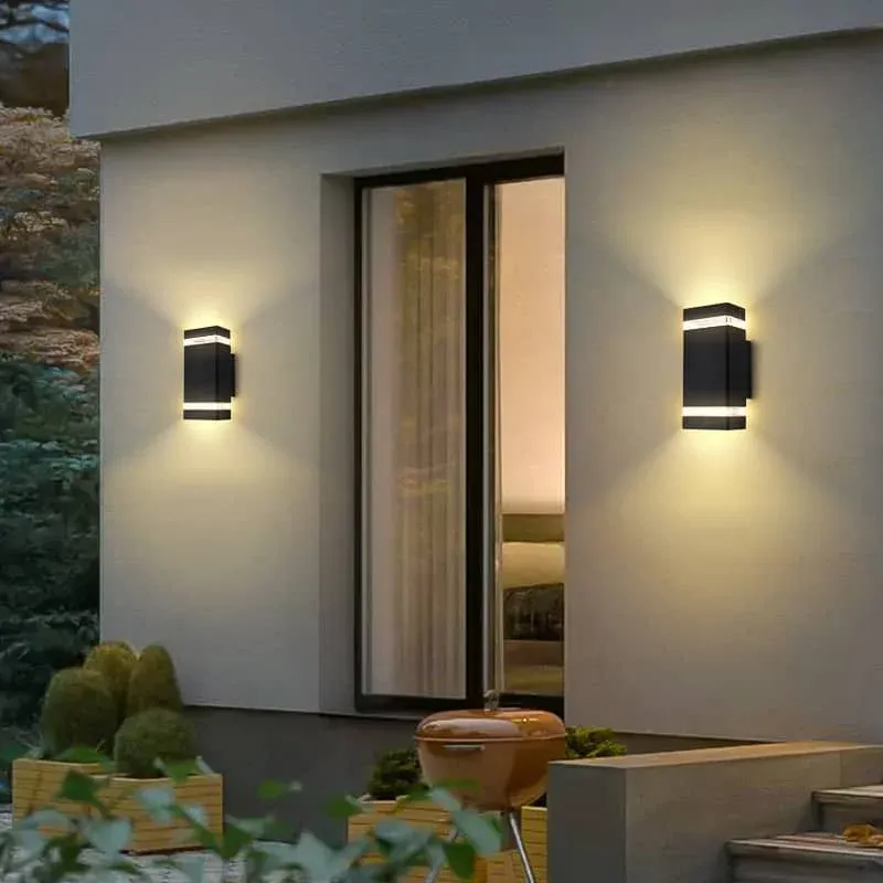 CANMEIJIA Lámpara LED de pared  para exteriores, candelabro de calle impermeable IP65 GU10, accesorios de iluminación para porche 
