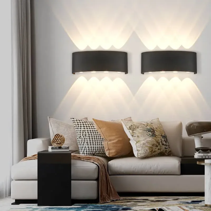 CANMEIJIA Lampara Pared Led Impermeable, Luz Pared Interior Para Sala De Estar Y Dormitori, Iluminación Ascendente Y Descendente