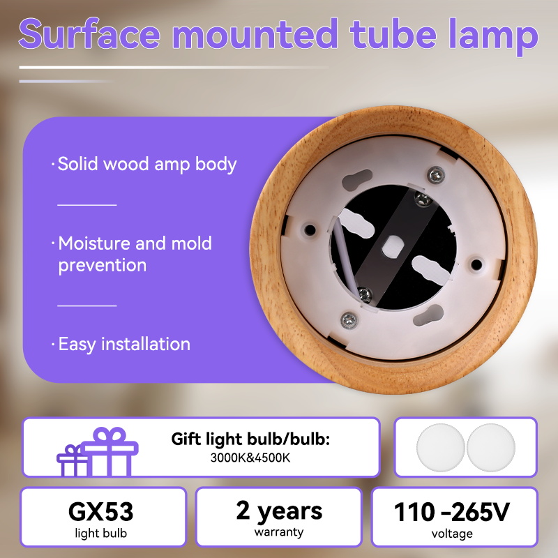 CANMEIJIA led downlight surface mounted solid wood GX53 bulb-CANMEILIGHTS
