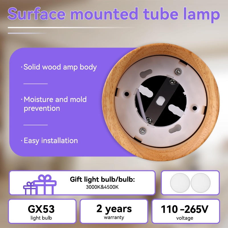 CANMEIJIA led downlight surface mounted solid wood GX53 bulb-CANMEILIGHTS