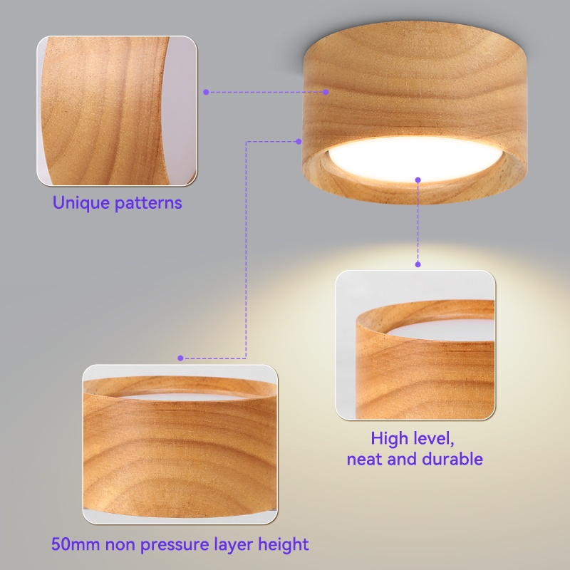 CANMEIJIA led downlight surface mounted solid wood GX53 bulb-CANMEILIGHTS