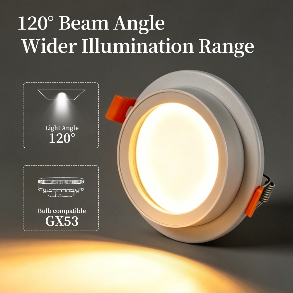 Wholesale Waterproof GX53 Recessed Downlight Housing | Round Aluminum Ceiling Spotlight Frame (No Bulb Included, B2B Engineering Bulk Supply)-CANMEILIGHTS