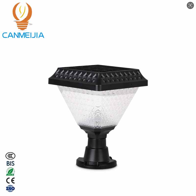 CANMEIJIA  Solar Pole Light Model 003, Black, Ф160*H213, RGB, with Remote Control and Timer-CANMEILIGHTS