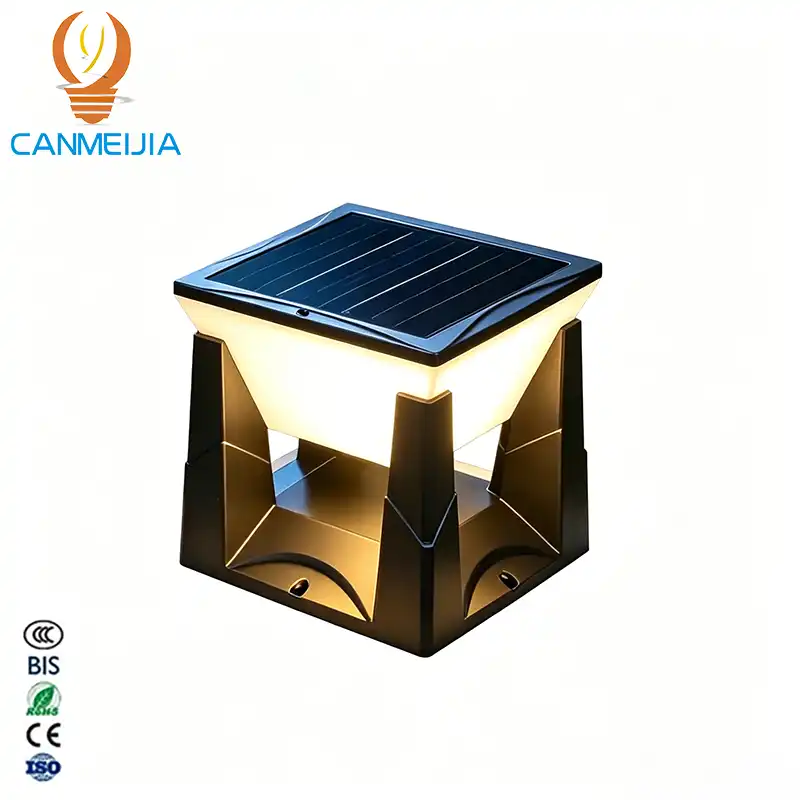 Outdoor Solar Post Light - Square Tri-Color Pillar Light | Canmeijia-CANMEILIGHTS