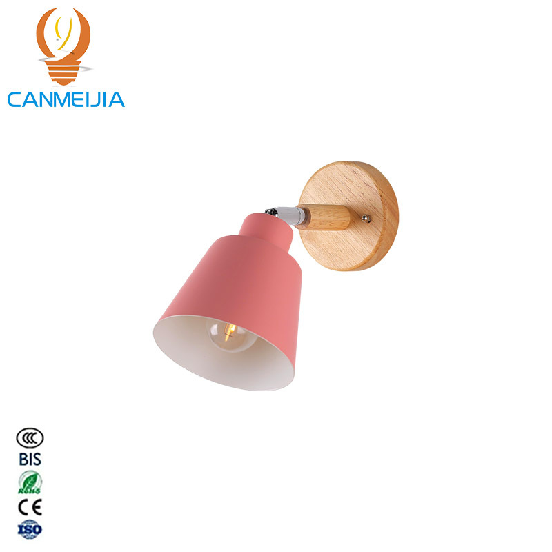 CANMEIJIA  Wall lamp with wooden base, E27 socket (light bulb not included)-CANMEILIGHTS