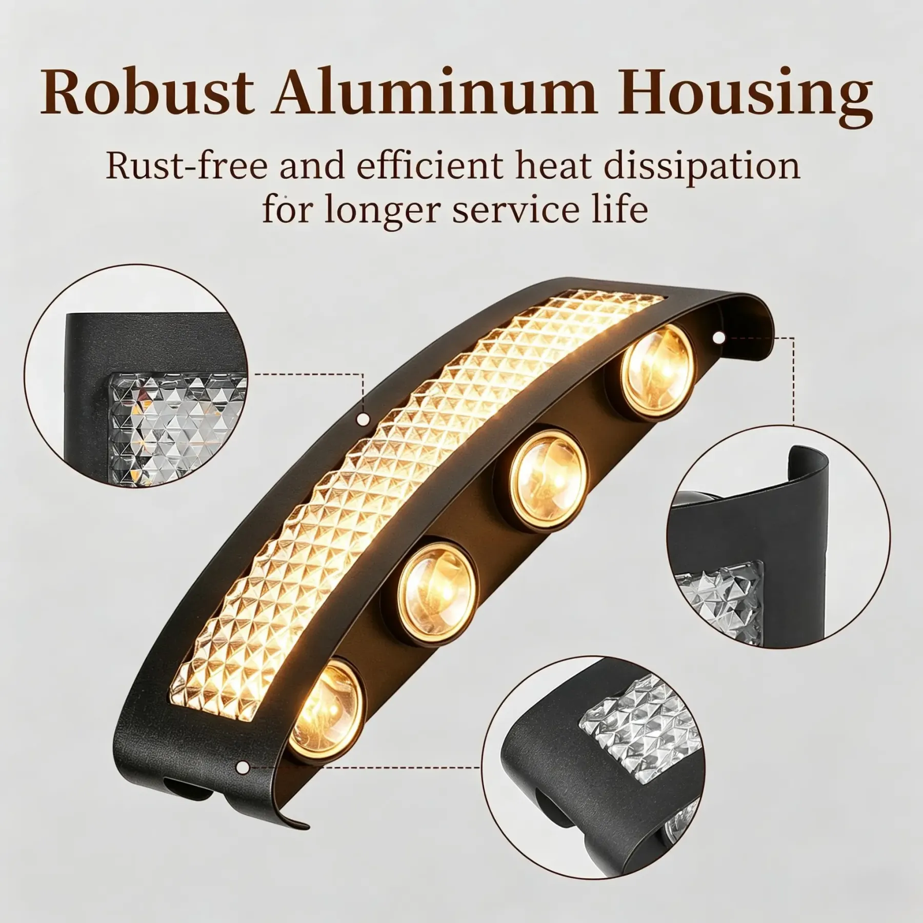 CANMEIJIA rust-free die-cast aluminum housing outdoor LED wall lamp heat dissipation wholesale