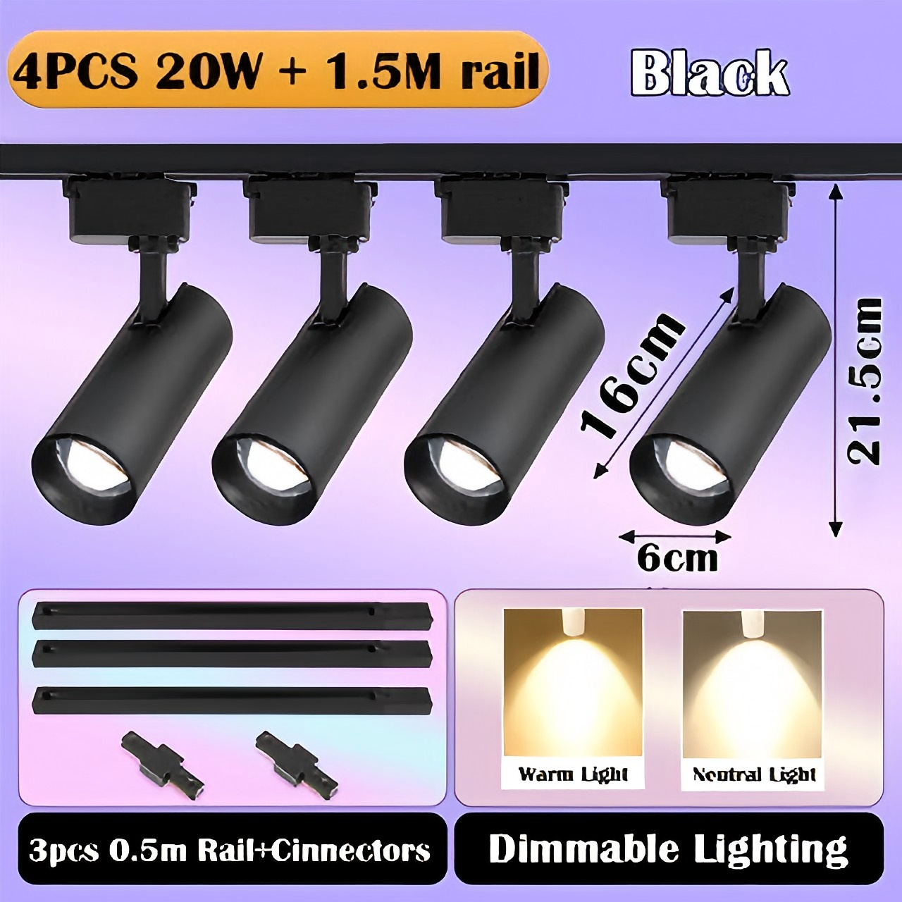 CANMEIJIA LED COB Dimmable Rail Track Lamp Straight spot Lights for Living Dining Room 180-265V