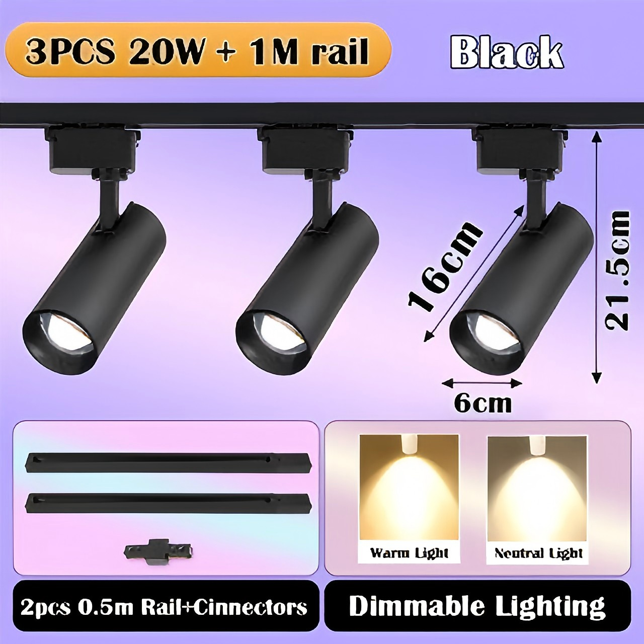 CANMEIJIA LED COB Dimmable Rail Track Lamp Straight spot Lights for Living Dining Room 180-265V