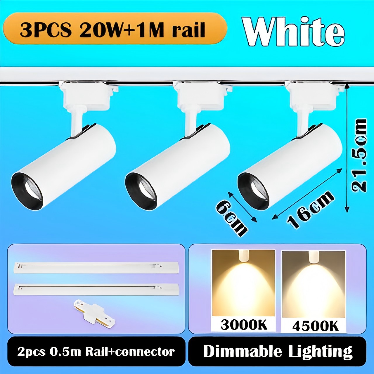 CANMEIJIA LED COB Dimmable Rail Track Lamp Straight spot Lights for Living Dining Room 180-265V