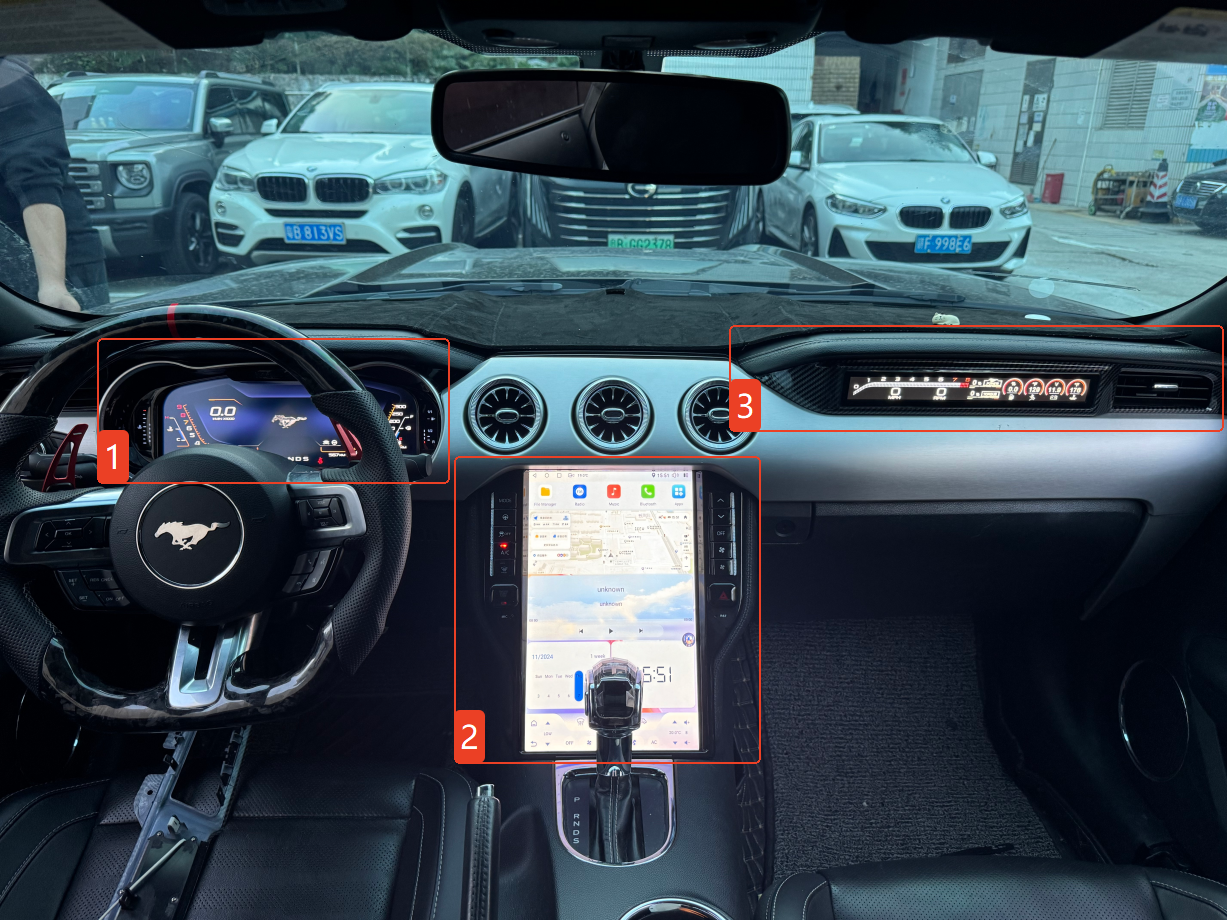 Aotsr 14.5" Vertical Screen For Ford Mustang 2015-2021 Car Multimedia player Android screen unit