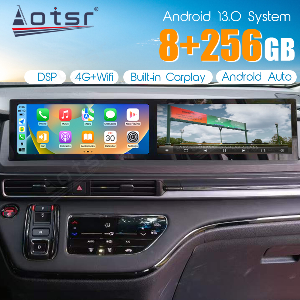 [24.6-inch] NEW For Honda Odyssey 2022+ GPS Car Navigation Multimedia Stereo Player Radio with wireless charging Carplay DSP