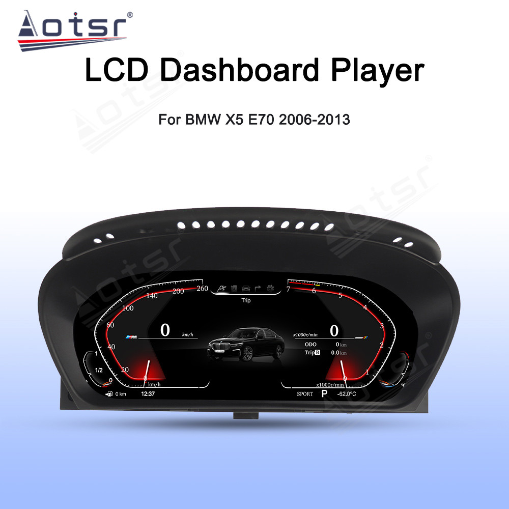 LCD Digital Virtual Cockpit Cluster For BMW X5 E70 X6 E71 2006-2013 Car Multimedia Player Dashboard Speed Meter Screen