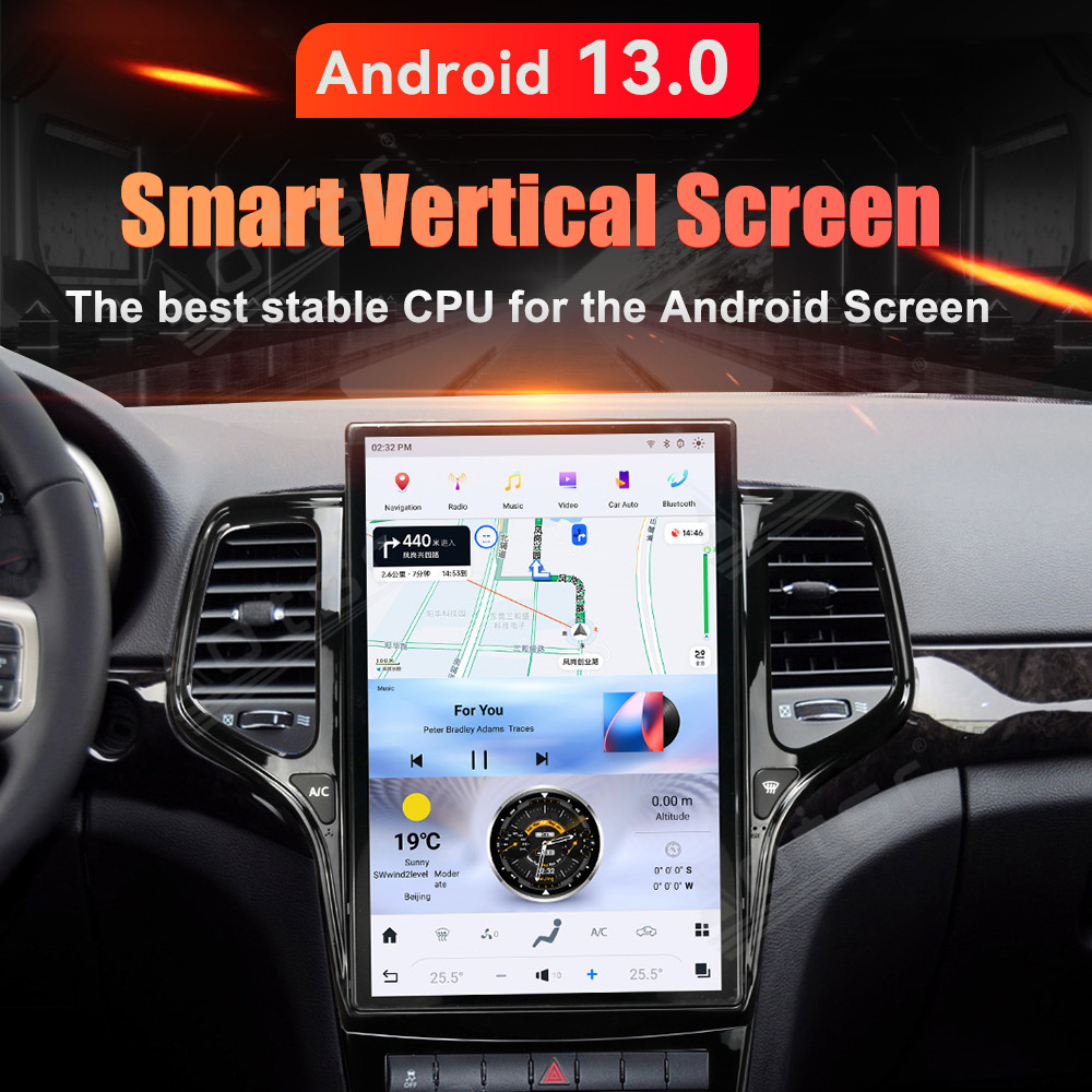 [14.4-inch] NEW For Jeep Grand Cherokee 2011-2013 GPS Car Navigation Multimedia Stereo Player Radio with wireless charging Carplay DSP