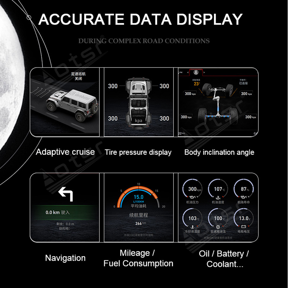 NEW 27-Inch QLED For Jeep Wrangler 2018-2023 Car dual screen Digital Cluster Intelligent Multimedia Radio GPS Navigation Android Carplay DSP 4G