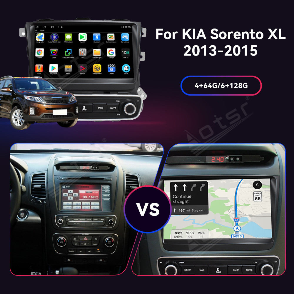 9-inch Android 11.0 Upgrade For KIA Sorento 2013+ Car Radio Multimedia navigator Stereo Receiver DSP Unit Carplay Android auto