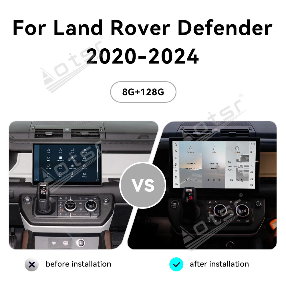 Aotsr Curved Screen 13.3" For Land Rover Defender 2018-2023 Android Carplay Car Radio Automotive Multimedia Player GPS Navi Head Unit