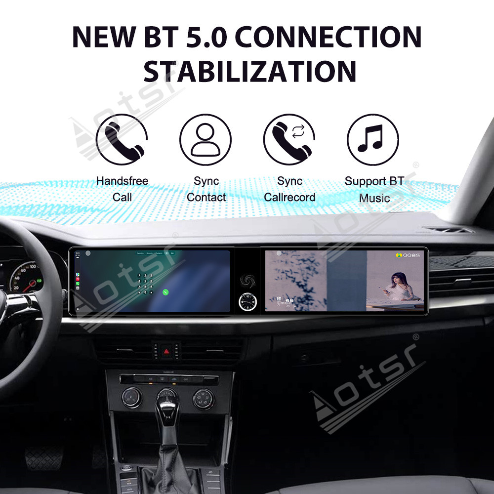 Aotsr Dual 12.3 inch for Volkswagen Passat 2019-2024 GPS Navigation Android 13 Car Radio CarPlay Multimedia Player Head Stereo Unit HD Screen