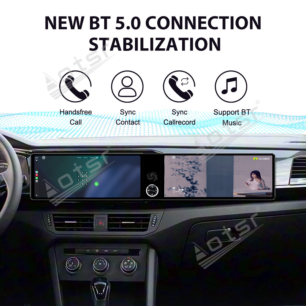 Aotsr Dual 12.3 inch for Volkswagen Tayron 2019-2022 GPS Navigation Android 13 Car Radio CarPlay Multimedia Player Head Stereo Unit HD Screen