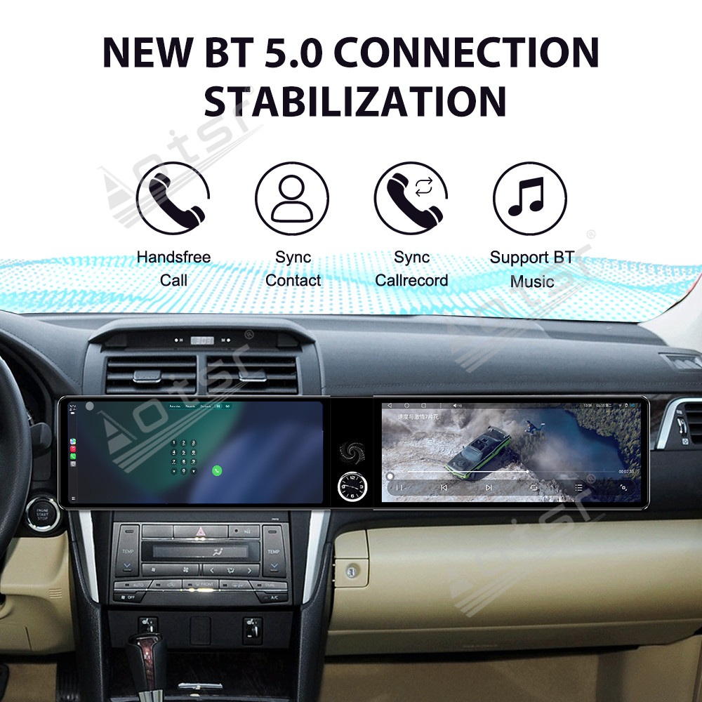 Aotsr Dual 12.3 inch For Toyota Camry 2007-2011 GPS Navigation Android 13 Car Radio CarPlay Multimedia Player Head Stereo Unit HD Screen