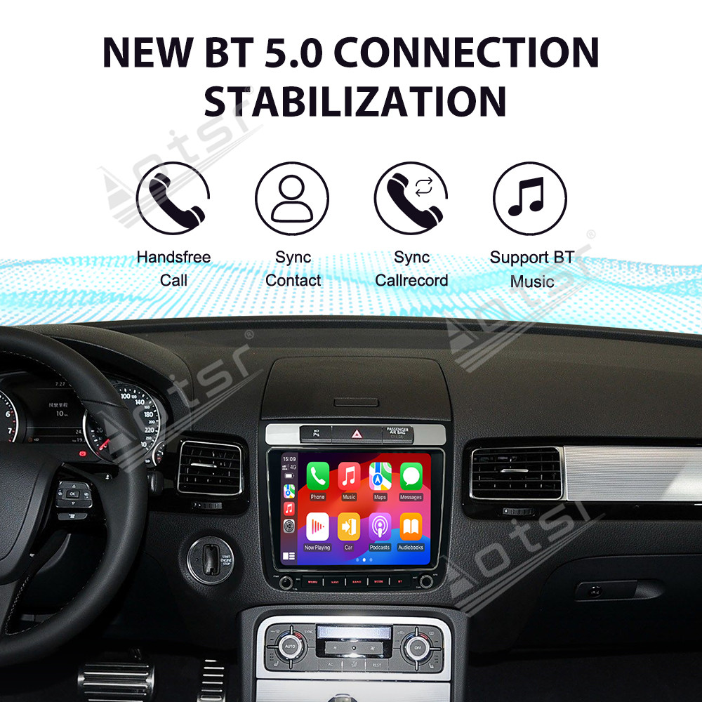 Aotsr 8.4 inch Car Radio Android 14 For Volkswagen Touareg 2011-2018 Navigation Audio DSP Stereo GPS Bluetooth Wireless Carplay 2 DIN WIFI