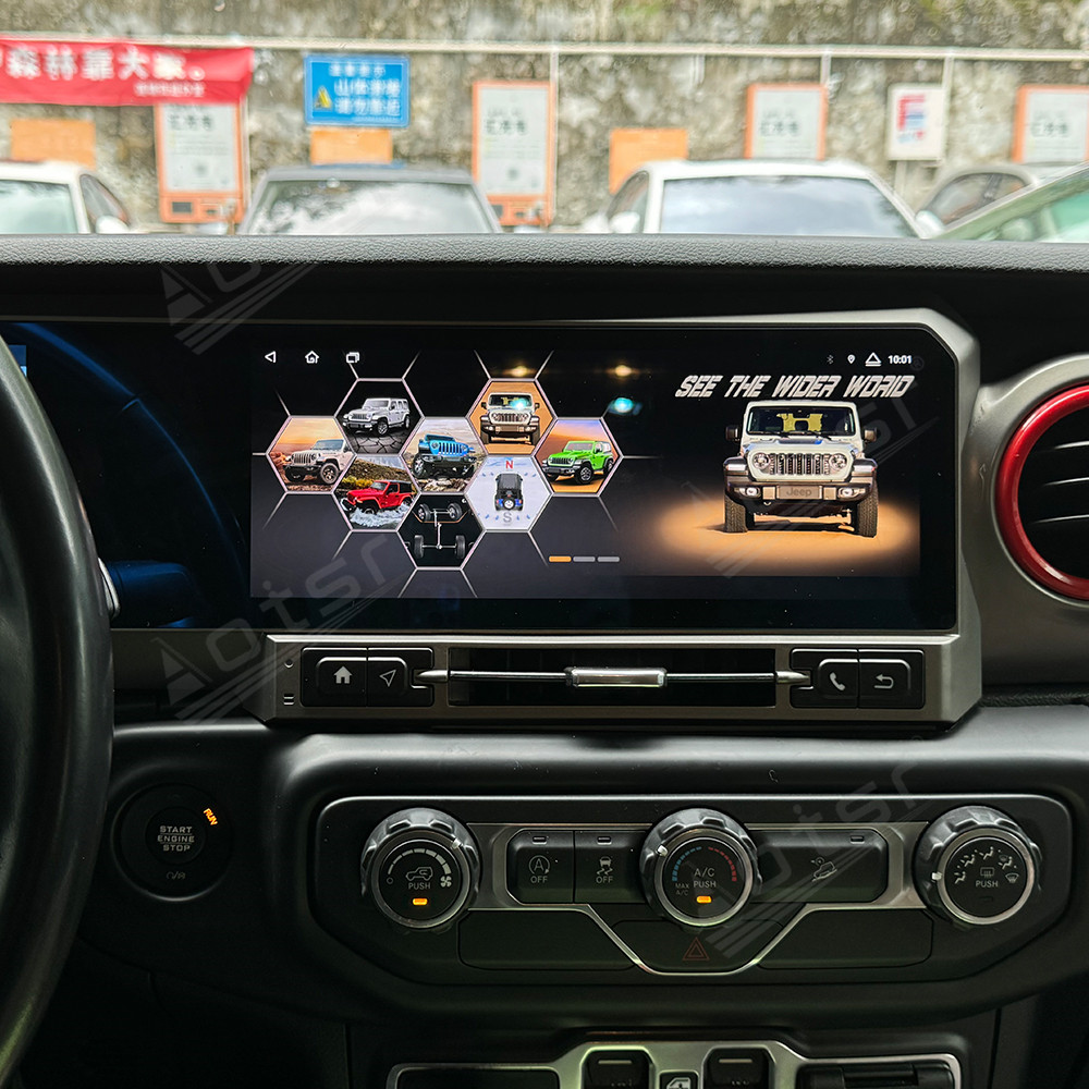NEW 27-Inch QLED For Jeep Wrangler 2018-2023 Car dual screen Digital Cluster Intelligent Multimedia Radio GPS Navigation Android Carplay DSP 4G