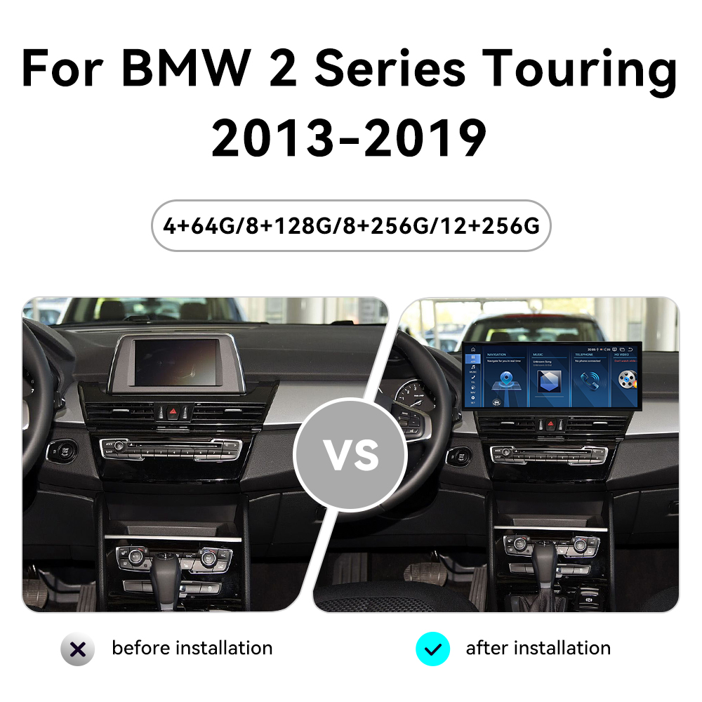 Aotsr 15.8 inch Android 14 Car Radio for BMW 2 Series Touring 2013-2019 Wirless Carplay GPS Navigation Screen Upgrade Multimedia Player