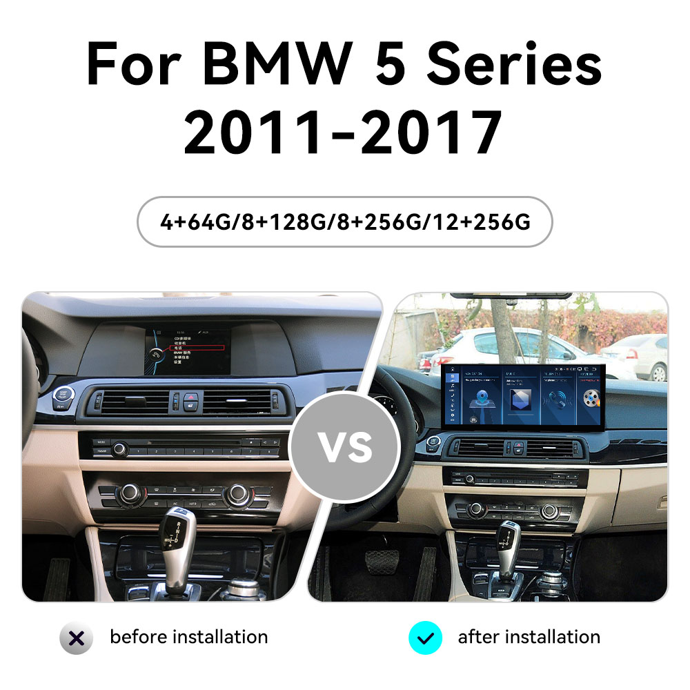 Aotsr 15.8 inch Android 14 Car Radio for BMW 5 Series 2011-2017 CIC Wirless Carplay GPS Navigation Screen Upgrade Multimedia Player
