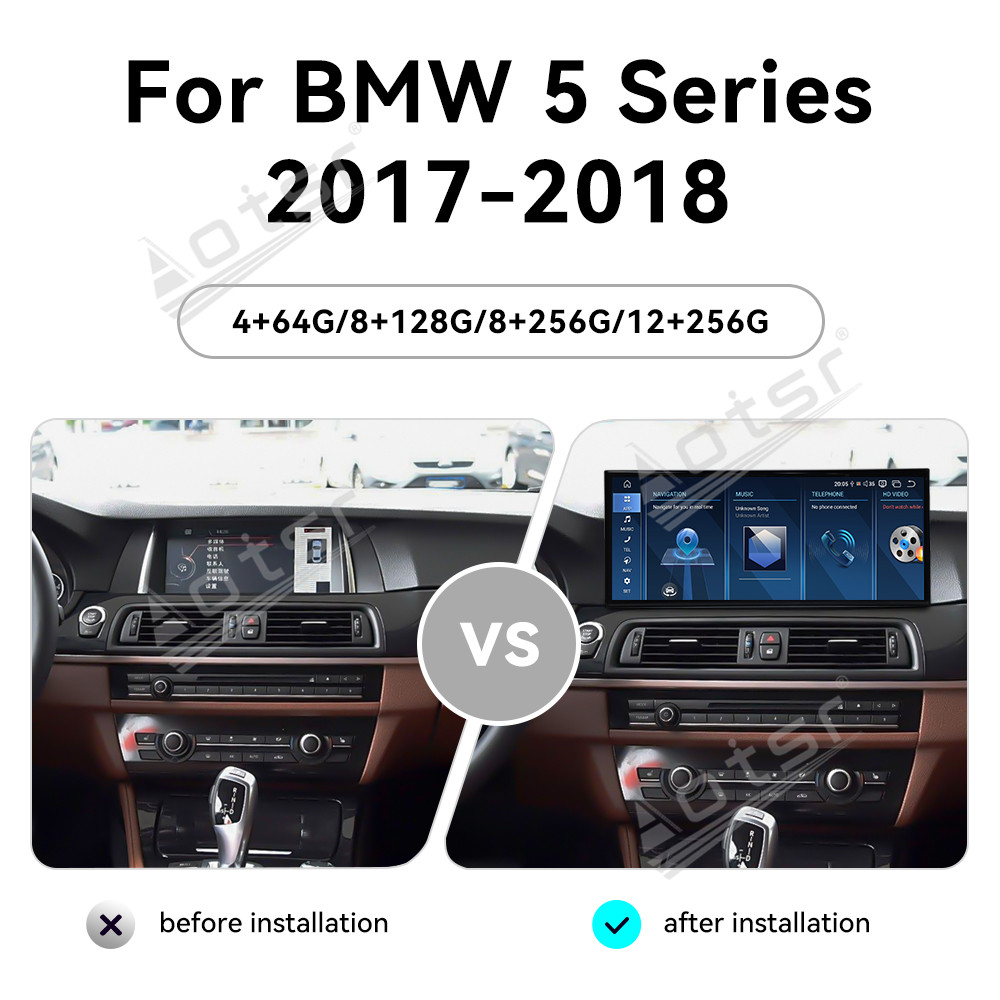 Aotsr 15.8 inch Android 14 Car Radio for BMW 5 Series G30 2017-2018 Wirless Carplay GPS Navigation Screen Upgrade Multimedia Player