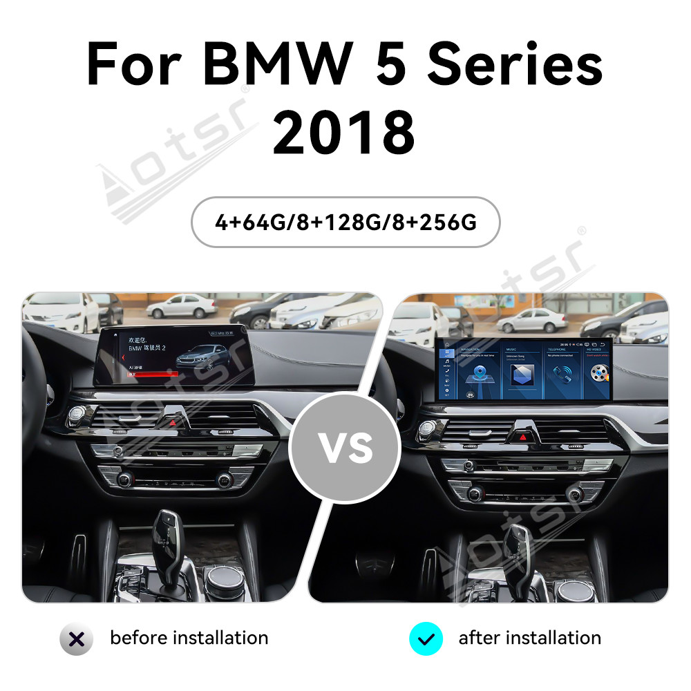 Aotsr 15.8 inch Android 14 Car Radio for BMW 5 Series G30 2018 Wirless Carplay GPS Navigation Screen Upgrade Multimedia Player