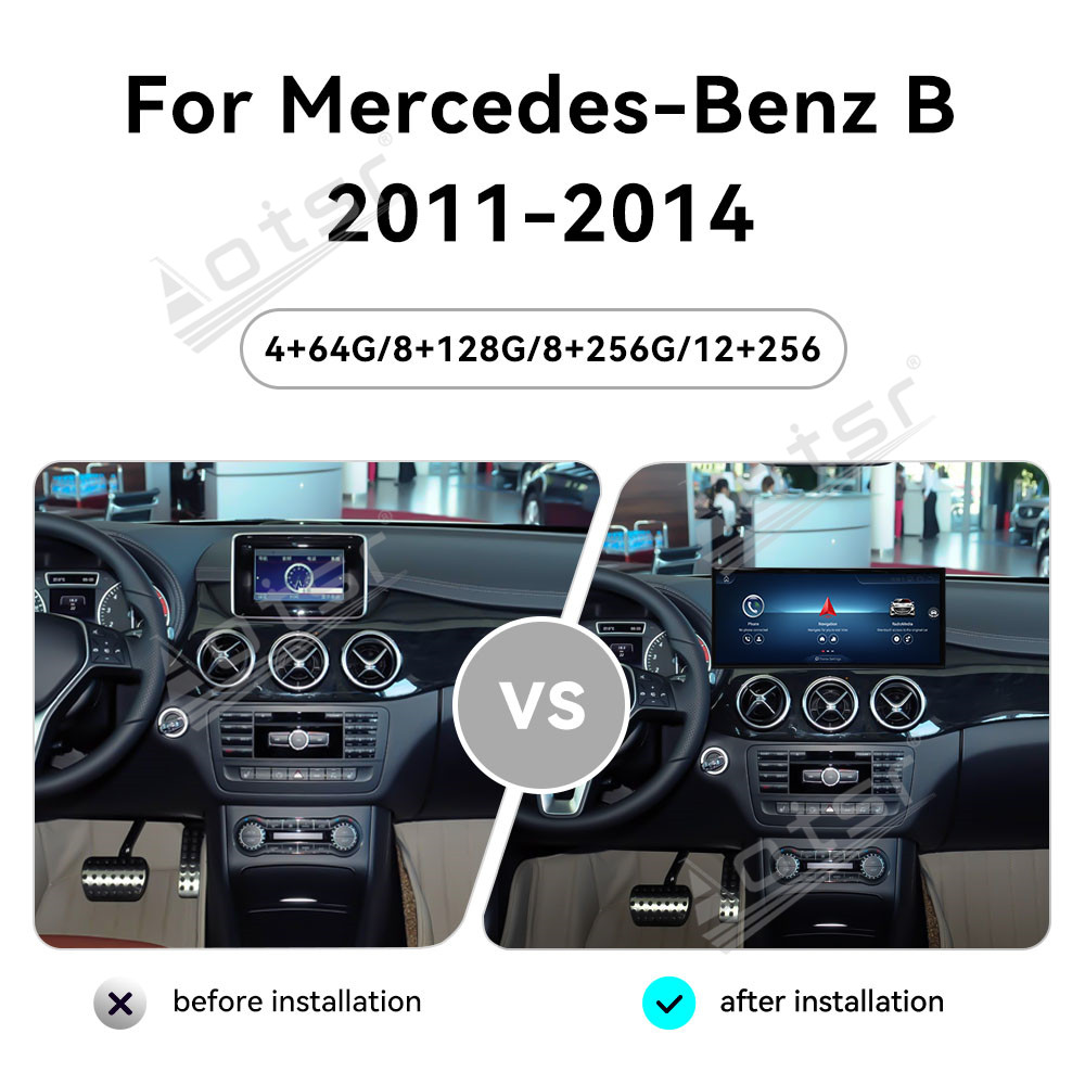 Qualcomm 15.8 inch Car Radio Android 14 For Mercedes Benz B Class W246  Car Carplay Auto Stereo GPS Navigation IPS Screen BT